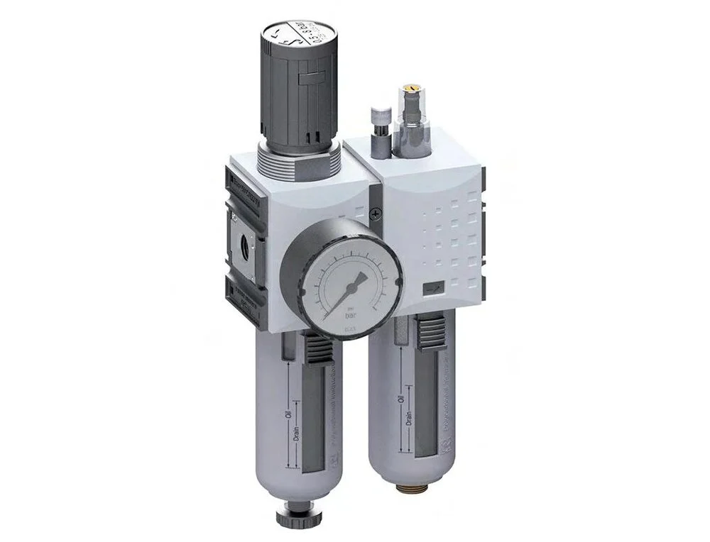FRL 2-Part G3/8'' 1750 l/min 0.5-8.0bar/7-116psi Auto Polycarbonate Futura 1