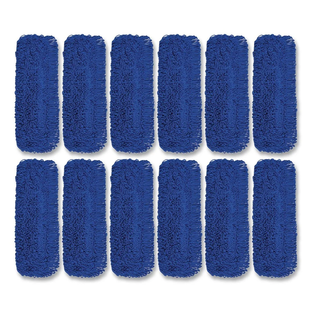 Gritt Commercial 24 in. x 5 in. Microfiber Looped Dust Mop Pad Head - Blue (12/Carton)