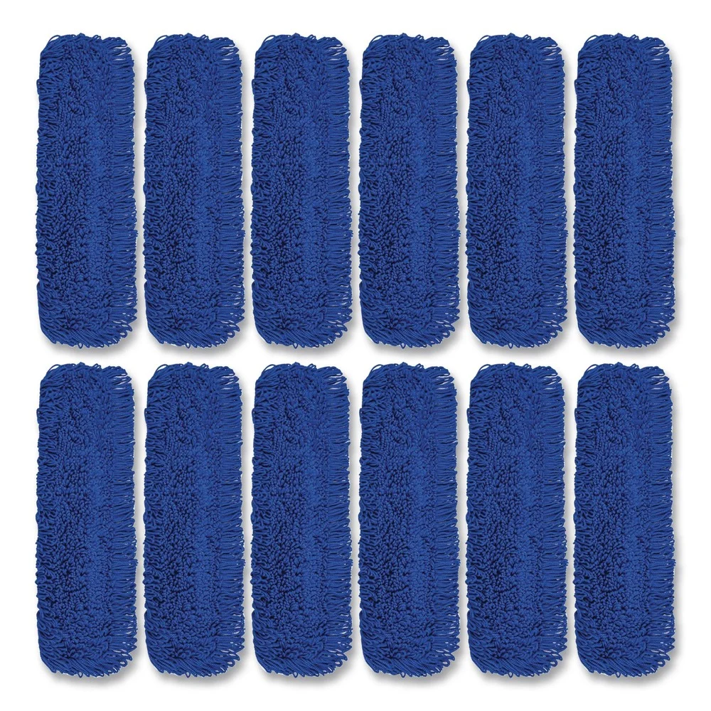 Gritt Commercial 36 in. x 5 in. Microfiber Looped Dust Mop Pad Head - Blue (12/Carton)