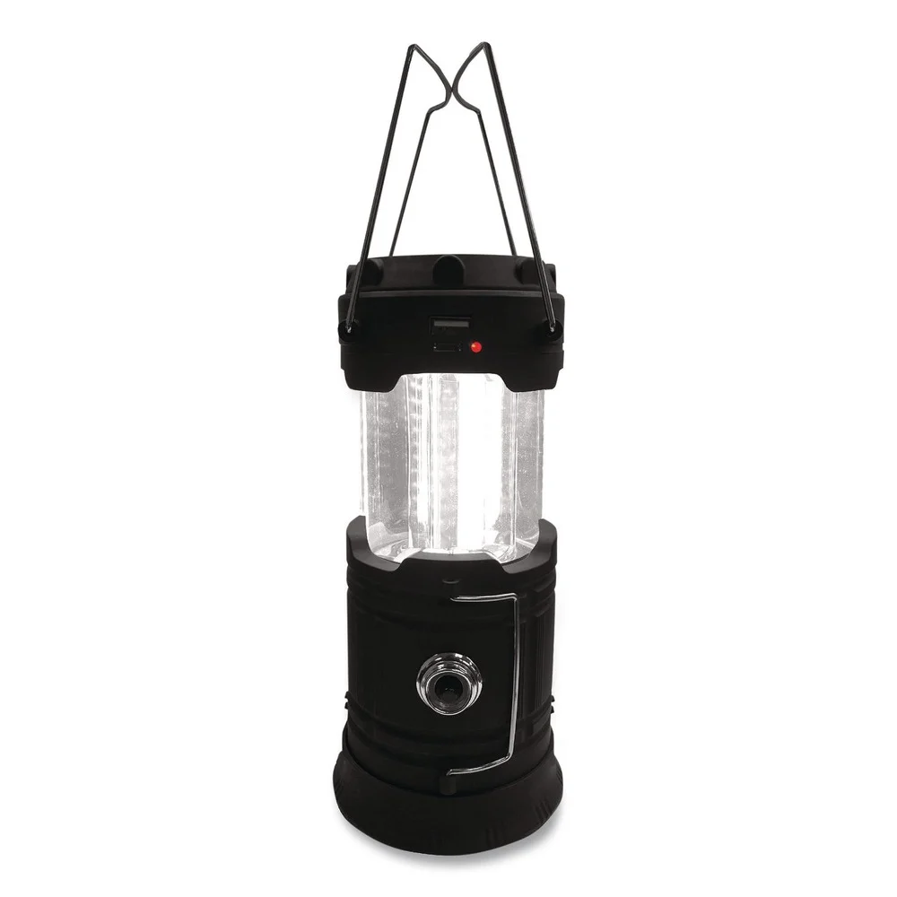 GoGreen Power COB LED Solar/Rechargeable Lantern, Lithium Ion Rechargeable Battery (Included), Dark Gray