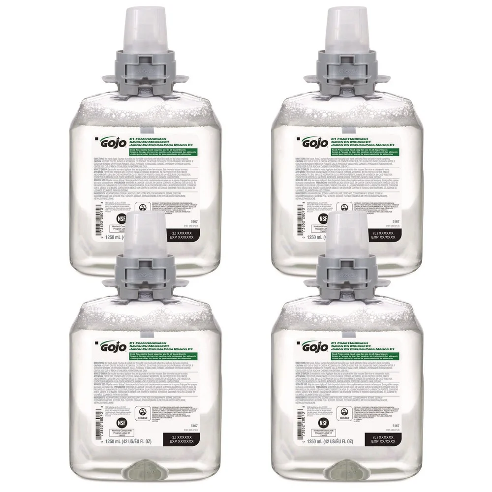 GOJO Industries 1250 mL E1 Foam Handwash Refill - Fragrance-Free (4/Carton)
