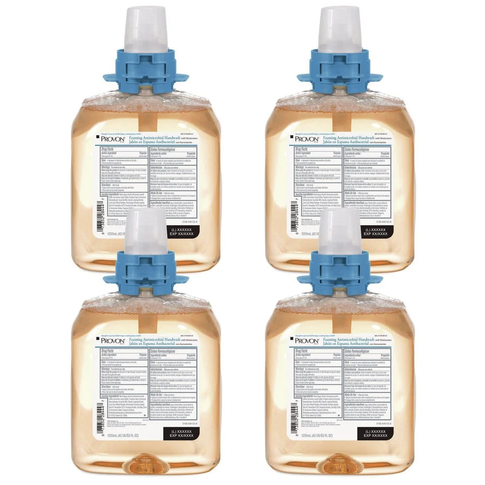 PROVON 5186-04 1,250 mL Foaming Antimicrobial Handwash/Moisturizer Refill For FMX-12 Dispenser - Light Fruity Scent (4/Carton)