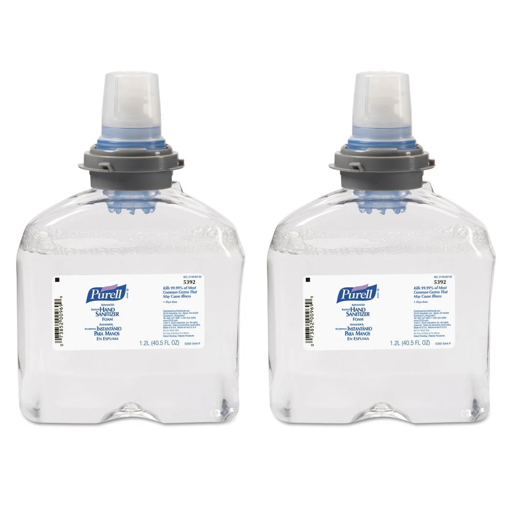 PURELL 5392-02 2-Pack Advanced TFX 1200ml Instant Hand Sanitizer Foam Refill - White