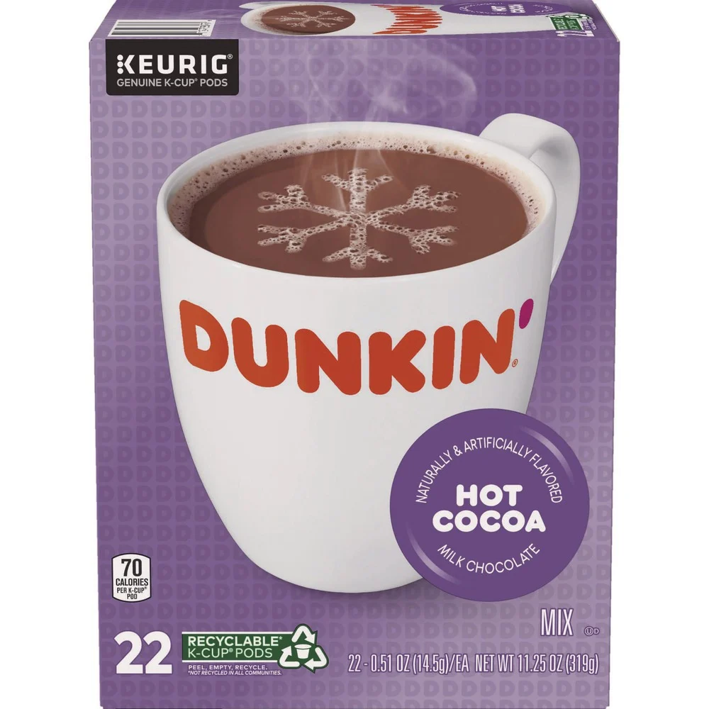 Dunkin' Hot Cocoa K-Cup Pods - Milk Chocolate (22/Box)