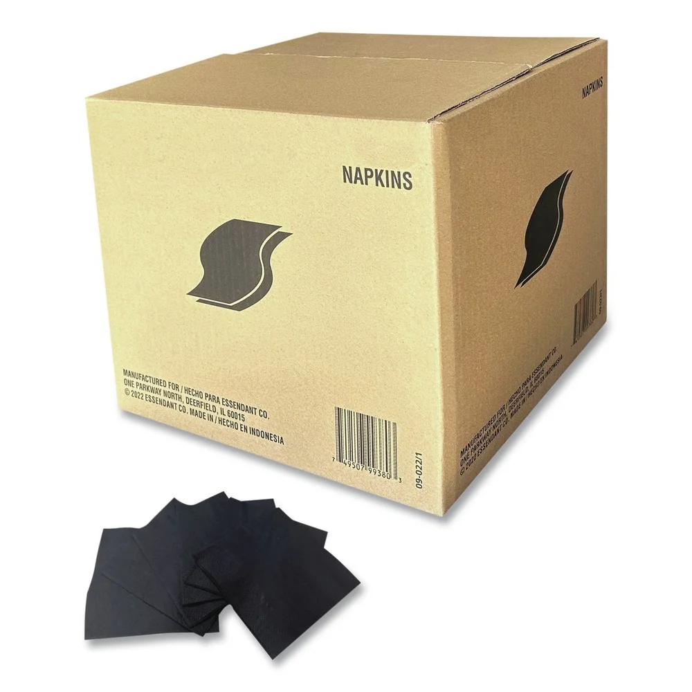 GEN 2000-Piece/Carton 1-Ply 9 in. x 9 in. Cocktail Napkins - Black