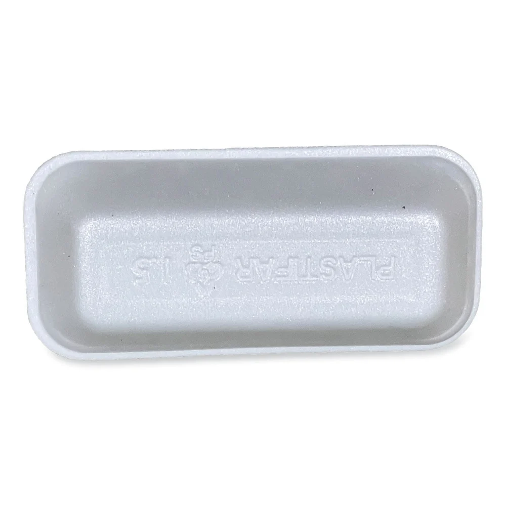 GEN 15WH 8.38 in. x 3.94 in. x 1.1 in. #1.5 Meat Trays - White (1000/Carton)