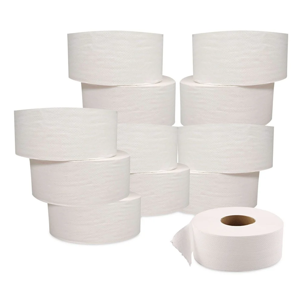 GEN GEN202 3.25 in. x 720 ft. 2-Ply Septic Safe Jumbo JRT Bath Tissue - White (12 Rolls/Carton)