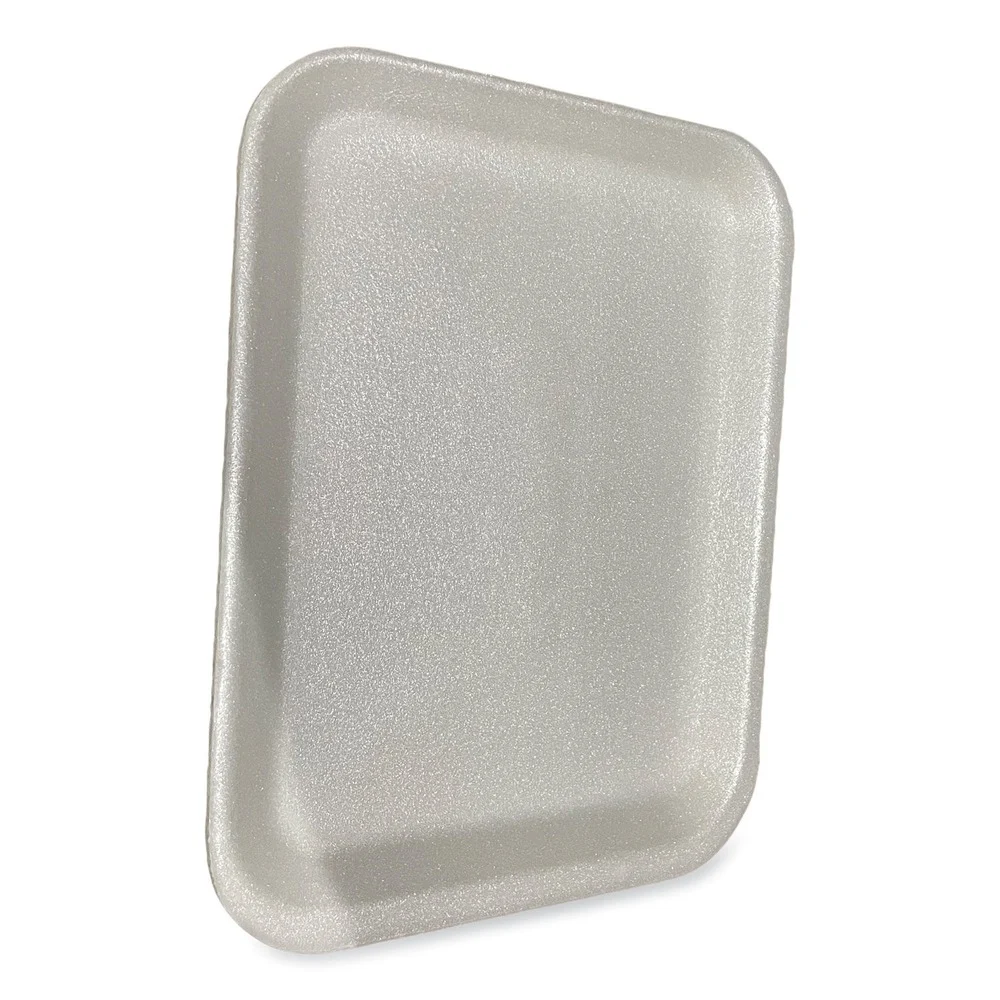 GEN 4SWH 9.5 in. x 7.25 in. x 0.5 in. No. 4S Foam Meat Trays - White (500/Carton)