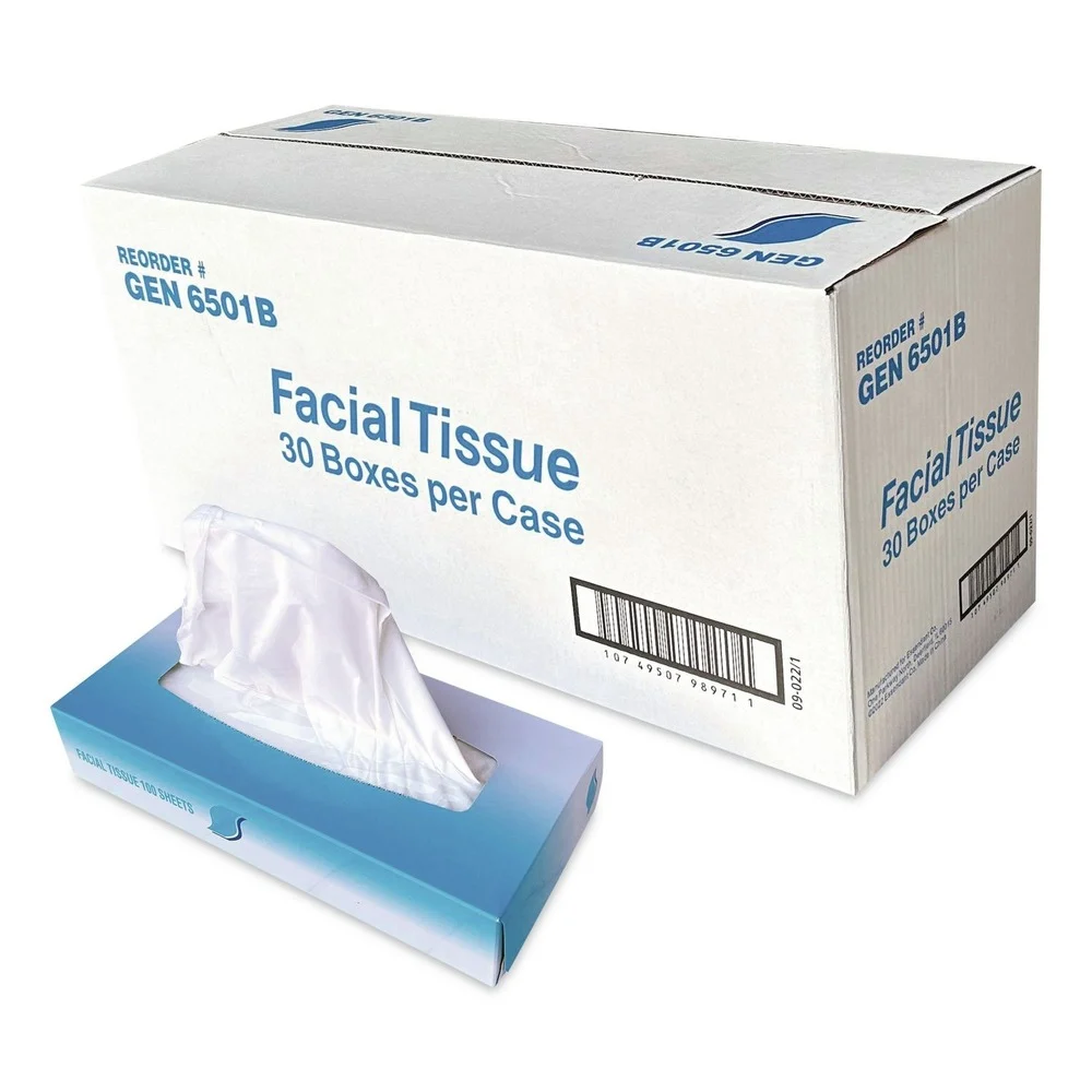 GEN 2-Ply Flat Box Facial Tissue - White (3000/Carton)
