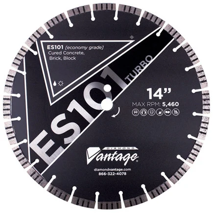 Diamond Vantage ES101 TURBO SERIES 14 x .125 x 1/20mm Conc/Mas, Sintered, Seg Turbo Blade (12mm)