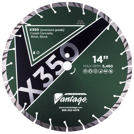 Diamond Vantage X350 SERIES 12 x .125 x 1/20mm Conc/Mas, Premium Grade, Segmented Blade
