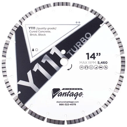 Diamond Vantage Y111 TURBO SERIES 12 x .125 x 20mm Conc/Mas, Value Plus Grade, Seg Turbo Blade