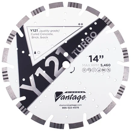 Diamond Vantage Y121 TURBO SERIES 16 x .125 x 1/20mm Conc/Mas, Value Plus Grade, Seg Turbo Blade