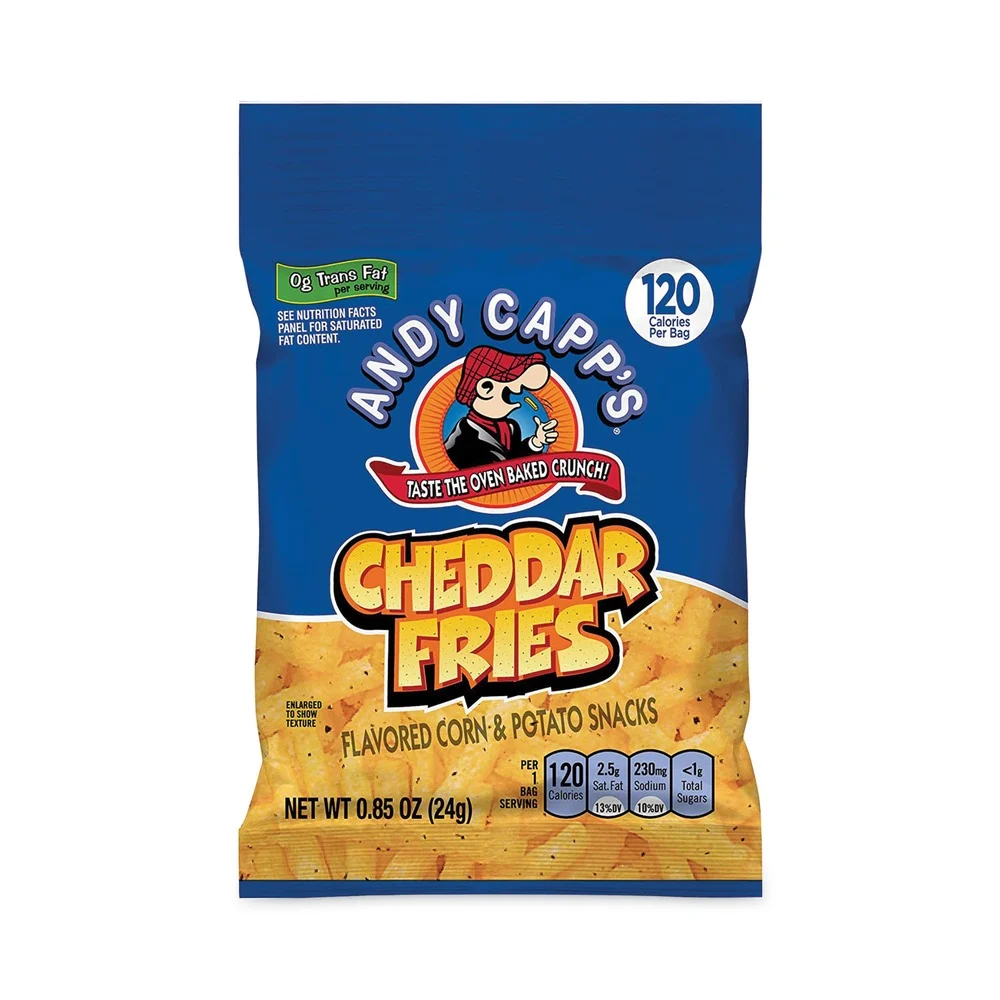 Andy Capps 421166 0.85 oz. Bag Cheddar Fries (72/Carton)