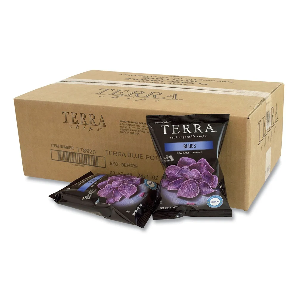 TERRA 880781 1 oz. Bag Real Vegetable Chips Blue - Blues Sea Salt (24/Box)