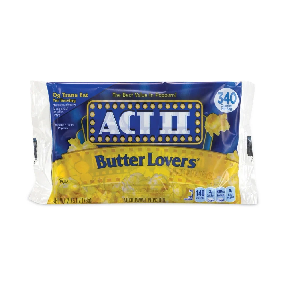 Act II 23255 2.75 oz. Bag Microwave Popcorn - Butter Lovers (36/Carton)