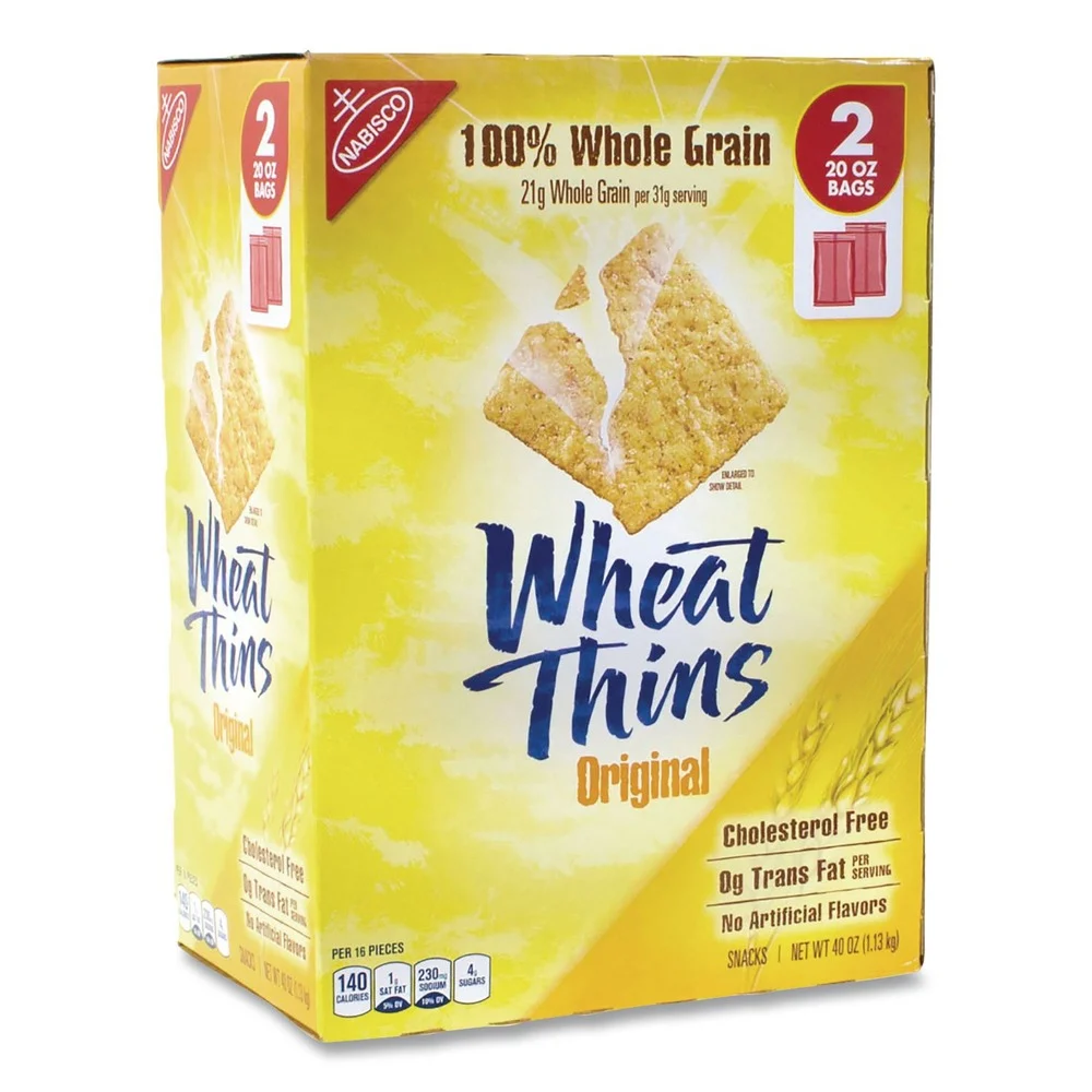 Nabisco 12465 20 oz. Wheat Thins Crackers - Original (2/Pack)