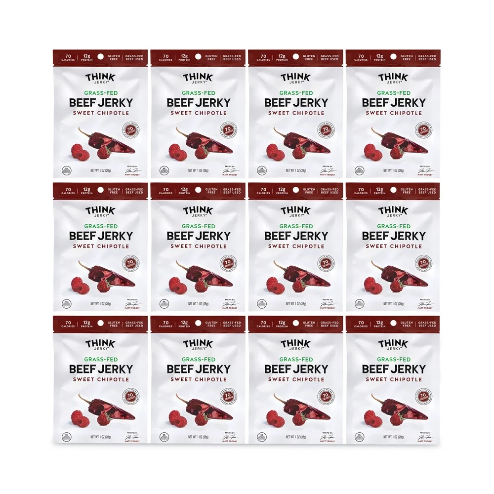 Think Jerky 628 1 oz. Beef Jerky - Sweet Chipotle (12/Pack)