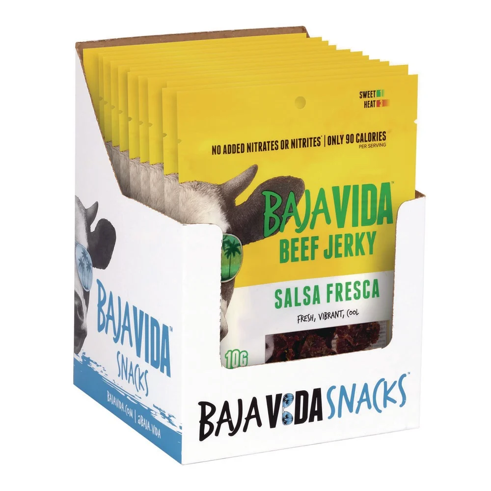 Baja Jerky 00850045035584 1 oz Beef Jerky Snack Pack - Salsa Fresca (12/Carton)