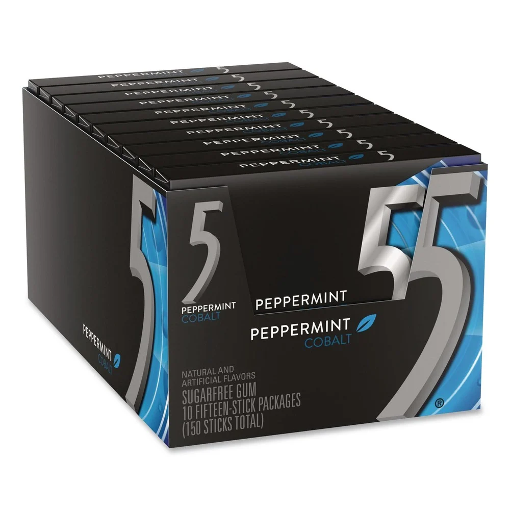 Green Rabbit 022000105066 5 Gum - Peppermint Cobalt (10/Carton)