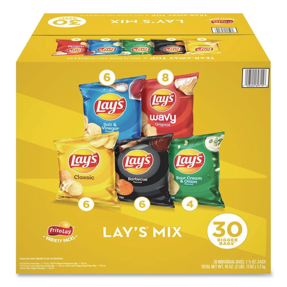 Frito-Lay 028400697156 1.5 oz. Bag Potato Chip Variety Mix - Assorted Flavors (30/Carton)