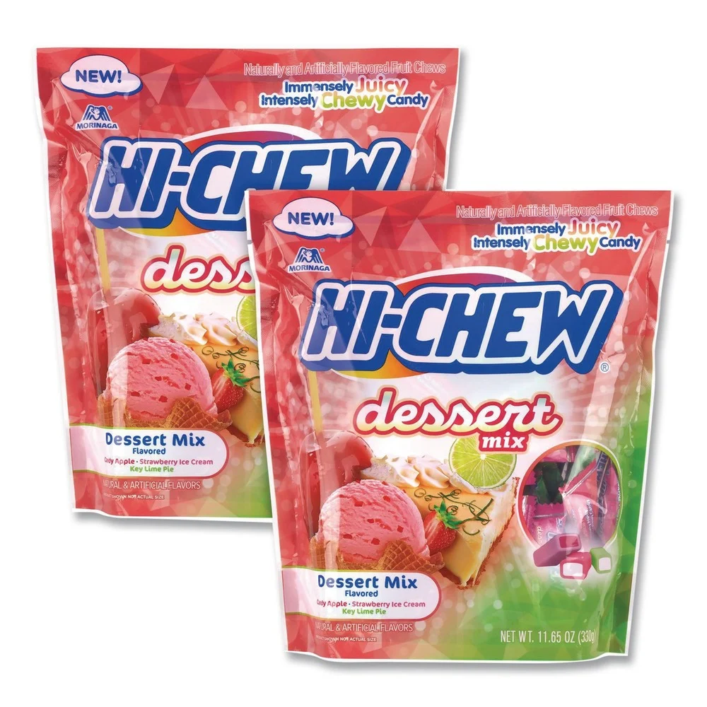 Hi-Chew 51860 11.65 oz. Stand Up Pouch Dessert Mix - Candy Apple/Strawberry Ice Cream/Key Lime Pie (2/Carton)