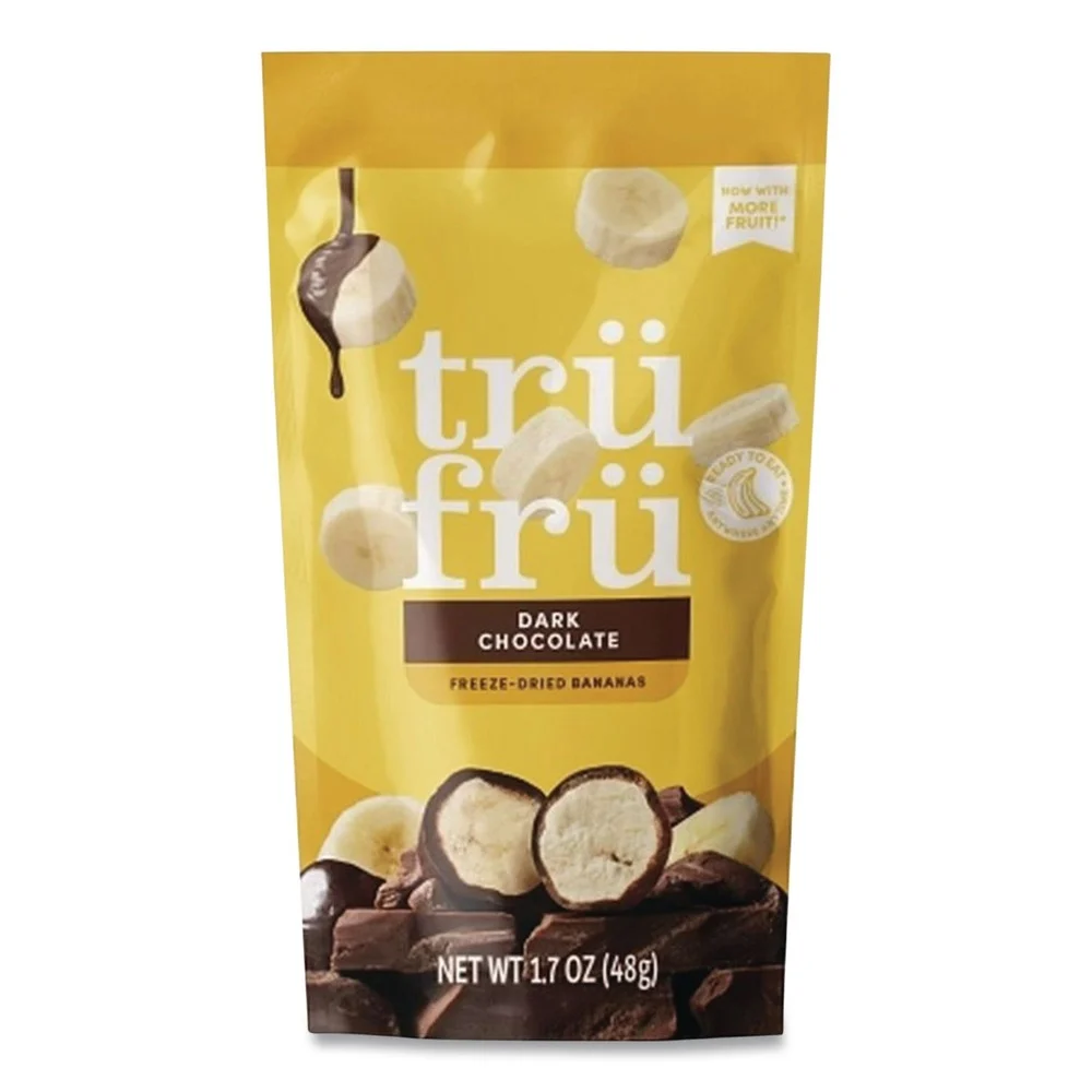 Tru Fru 1.7 oz. Packet Hyper-Dried Grab and Go Bananas in Dark Chocolate (12/Carton)