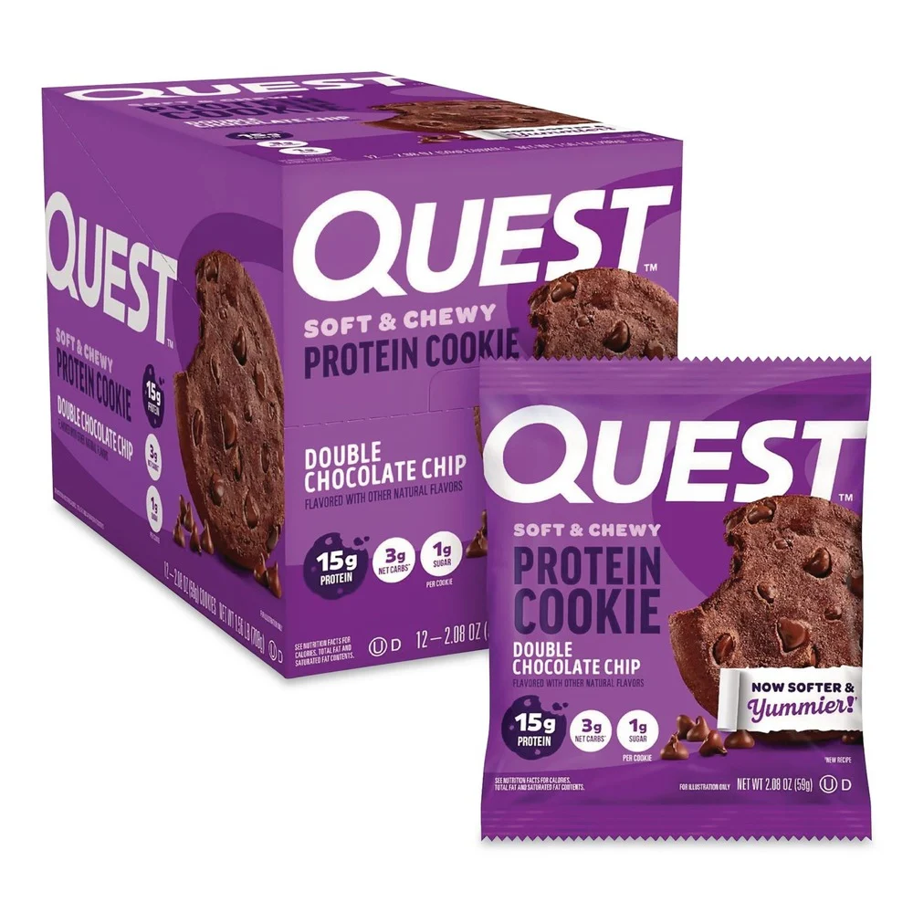 Green Rabbit 00888849006021 2.08 oz. Bag Gluten Free Protein Cookies - Double Chocolate Chip (12/Carton)