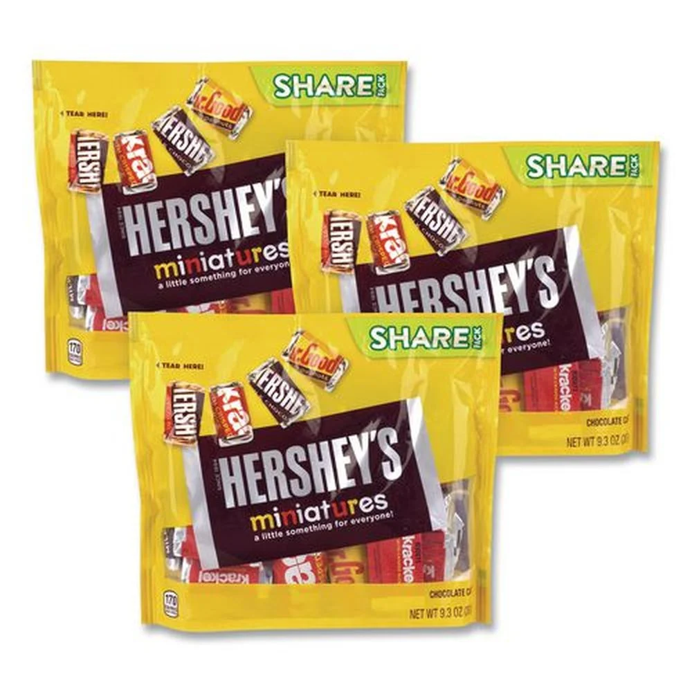 Green Rabbit 21490 10.4 oz. Bag Miniatures Variety Share Pack - Assorted Chocolates (3/Pack)