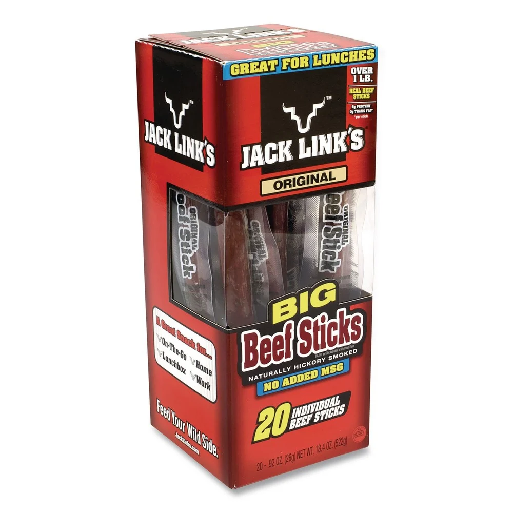 Jack Link's 89389 0.92 oz. Big Beef Sticks (20/Carton)