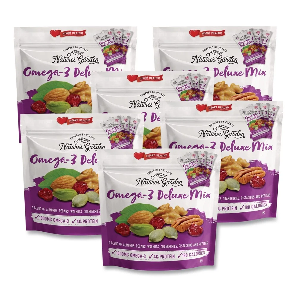 Green Rabbit 7028 1 oz. Pouch Omega-3 Nut Mix (6/Carton)