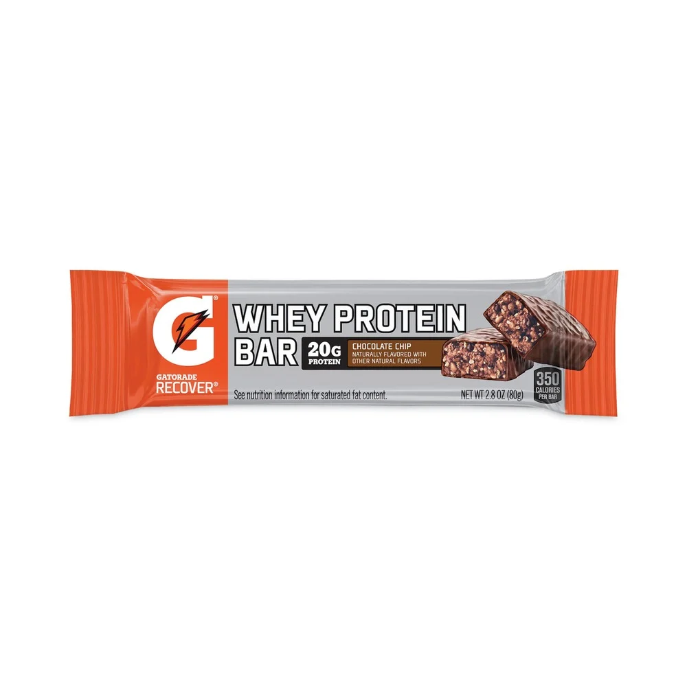 Gatorade 10432 2.8 oz. Bar Recover Whey Protein Bar - Chocolate Chip (12/Carton)