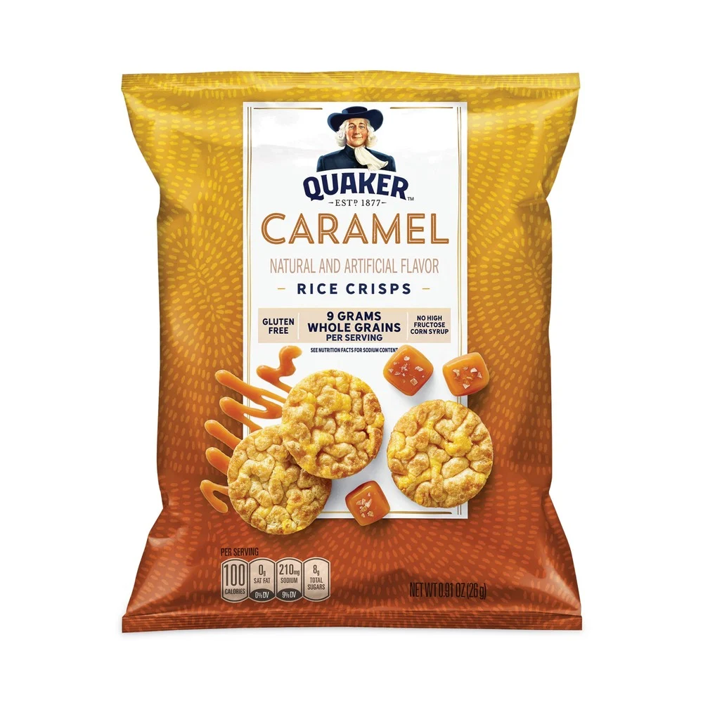 Quaker 43381 0.91 oz. Rice Crisps - Caramel (60/Carton)