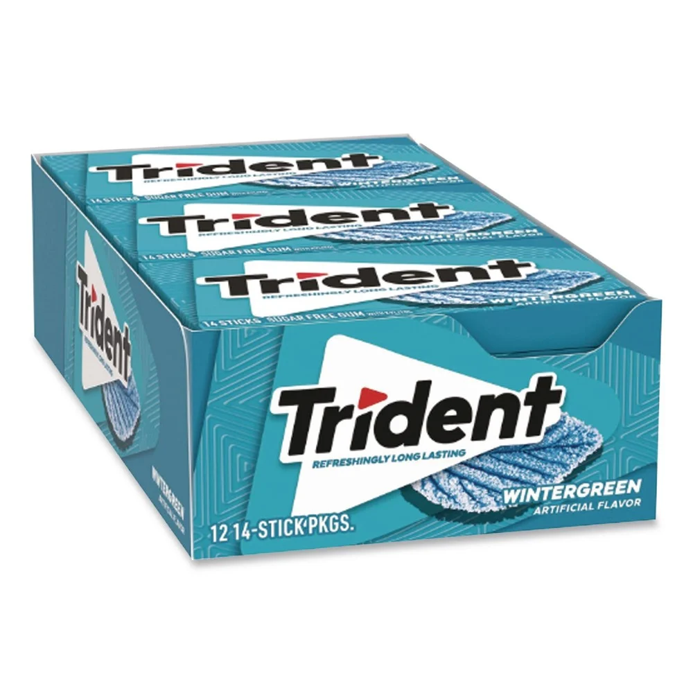 Trident 1161 Sugar-Free Gum - Wintergreen (12/Carton)