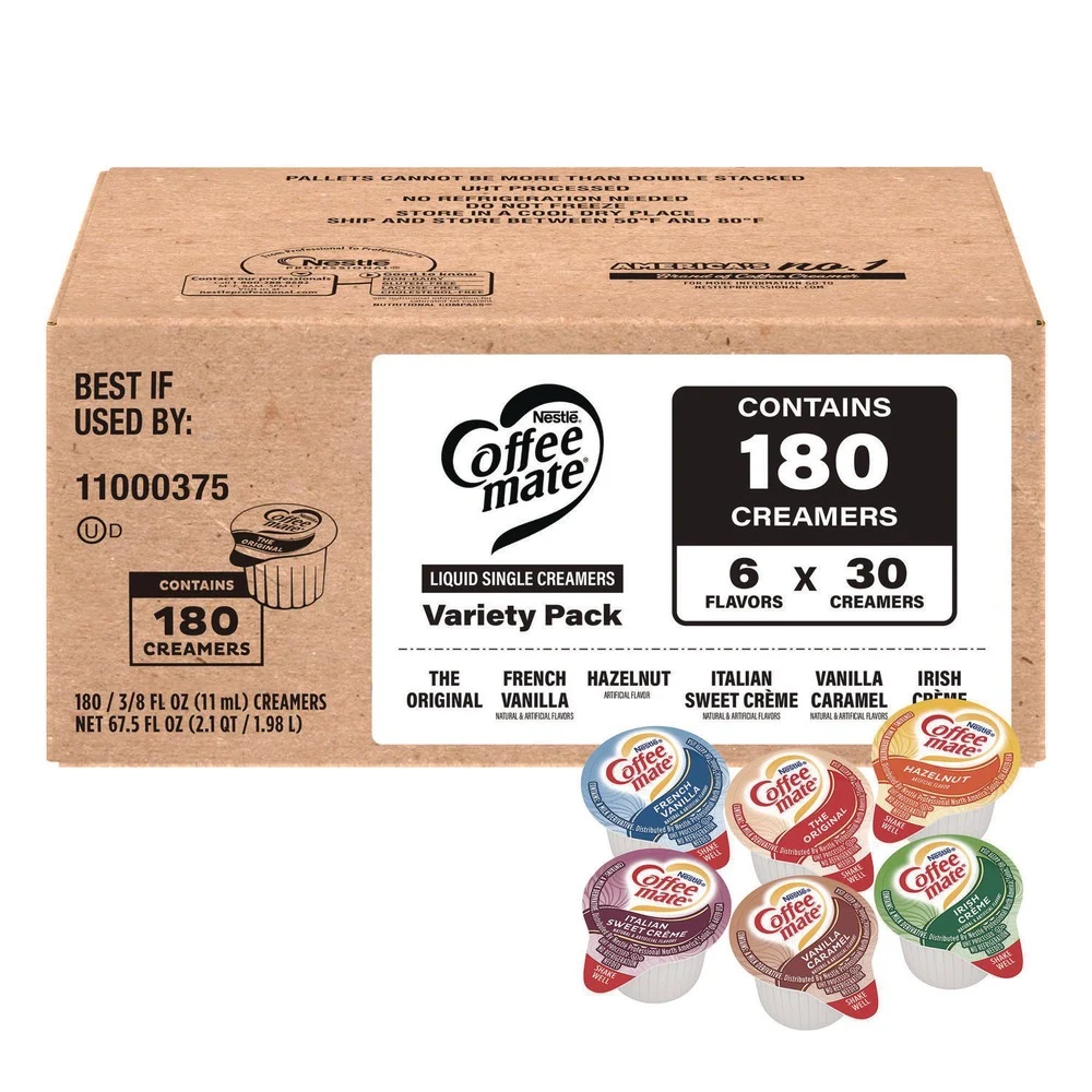 Coffee mate 810128791748 0.38 oz Variety Pack - Assorted Flavors (180/Carton)