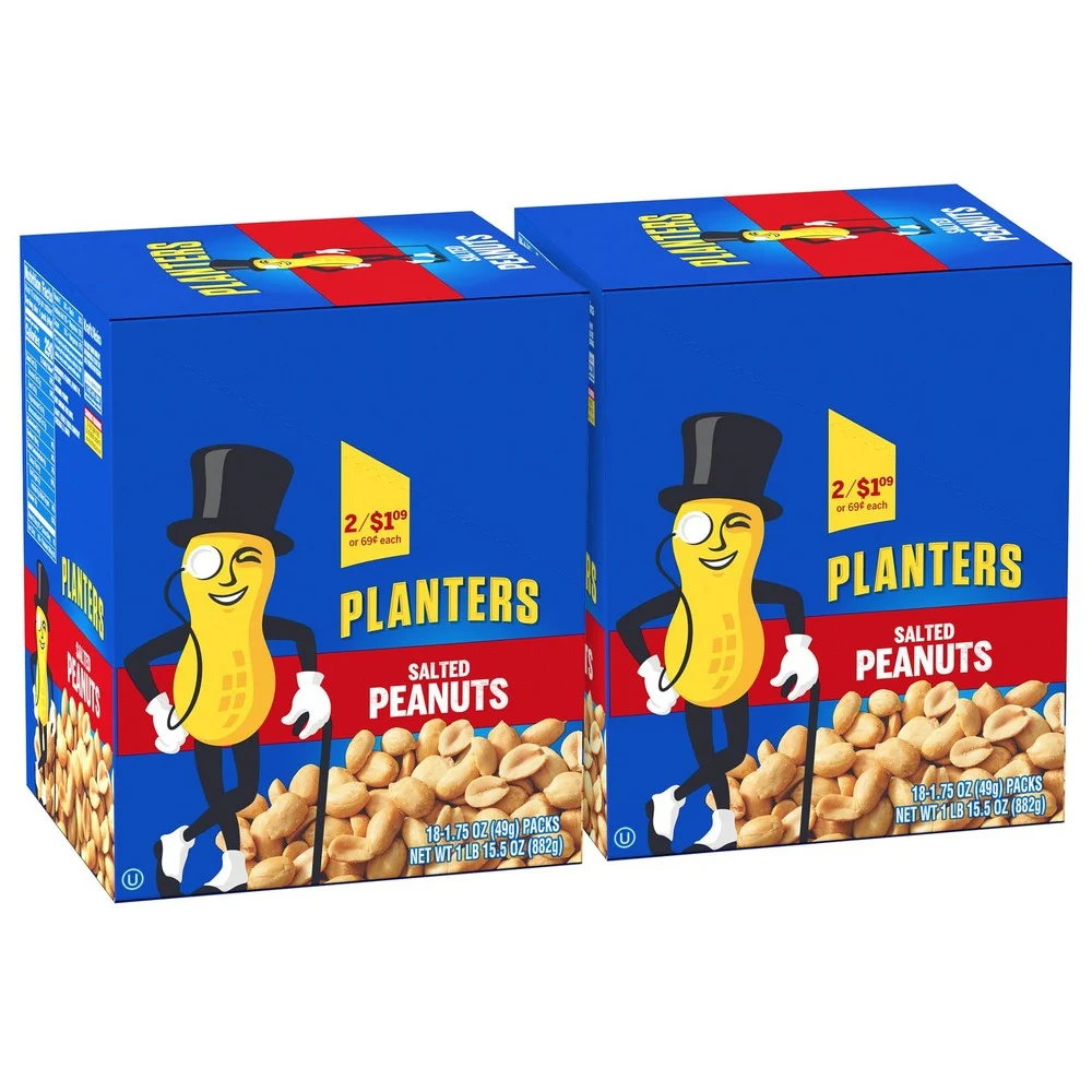 Planters 810128791809 1.75 oz Salted Peanuts (36/Carton)