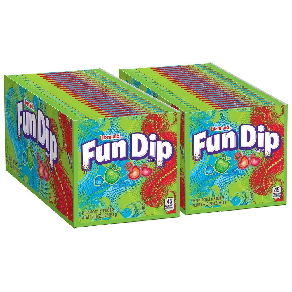 Lik-m-aid Fun Dip 810128791885 0.43 oz Candy - Assorted Flavors (96/Carton)