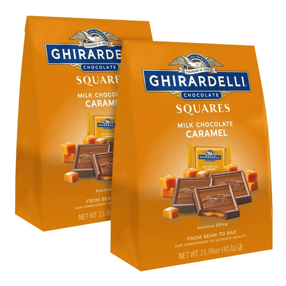 Ghirardelli 810128791915 15.96 oz Milk Chocolate and Caramel Chocolate Squares (2/Carton)