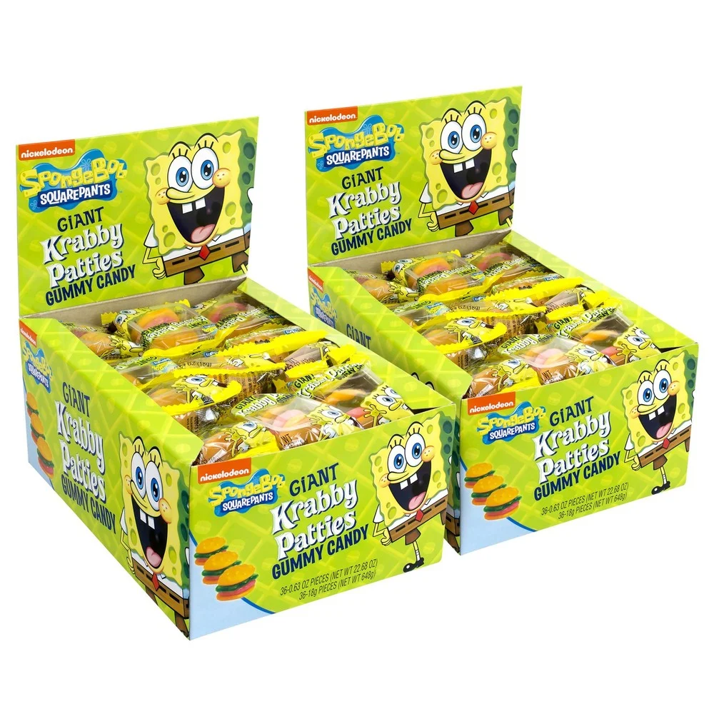Nickelodeon 810128791922 0.63 oz SpongeBob Squarepants Giant Krabby Patties Gummy Candy - Fruity (72/Carton)