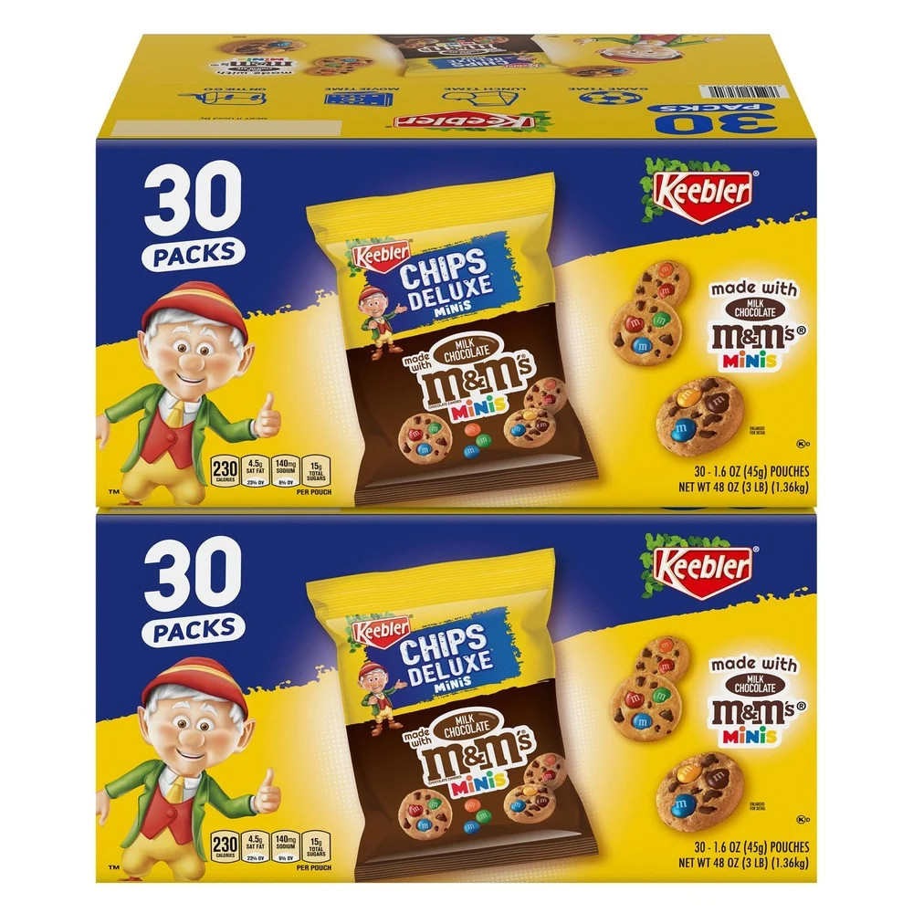 Keebler 810128792059 1.6 oz M and M Cookie Packs - Chocolate (60/Carton)