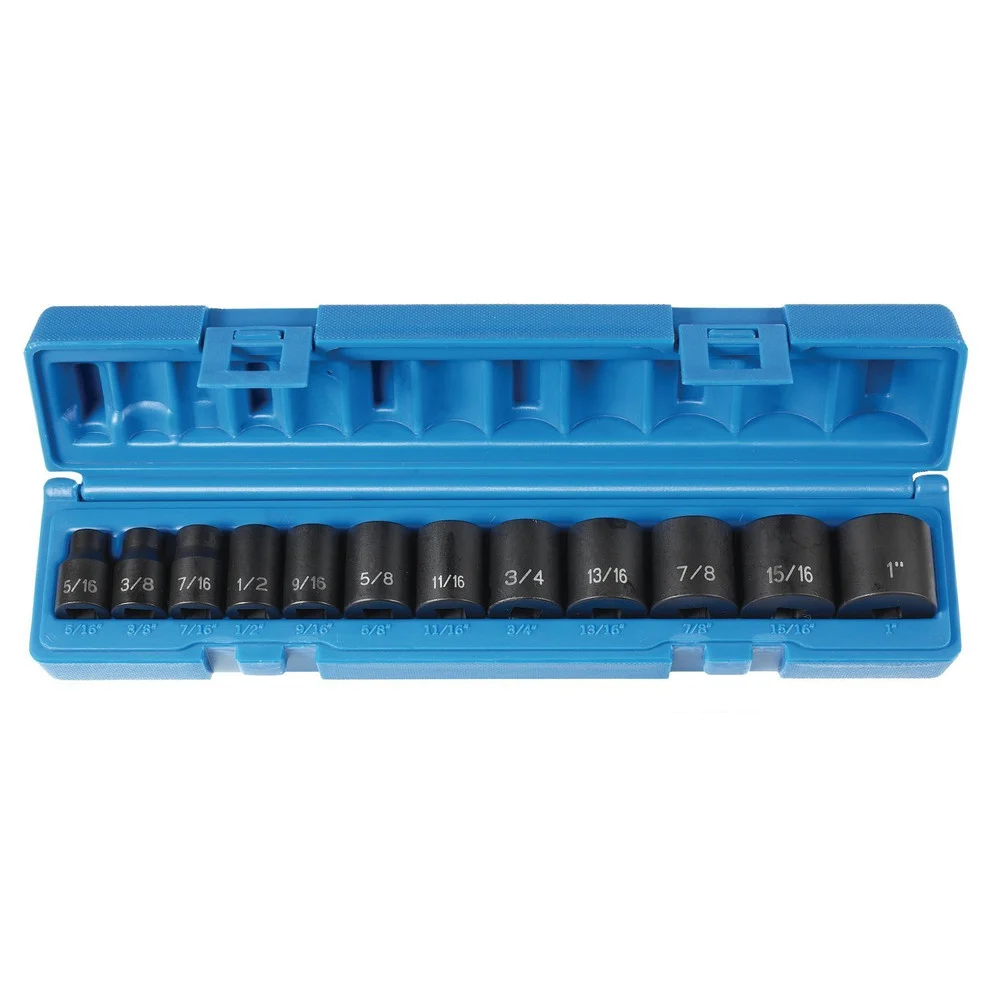 Grey Pneumatic 12-Piece 3/8 in. Drive 6-Point SAE Standard Impact Socket Set