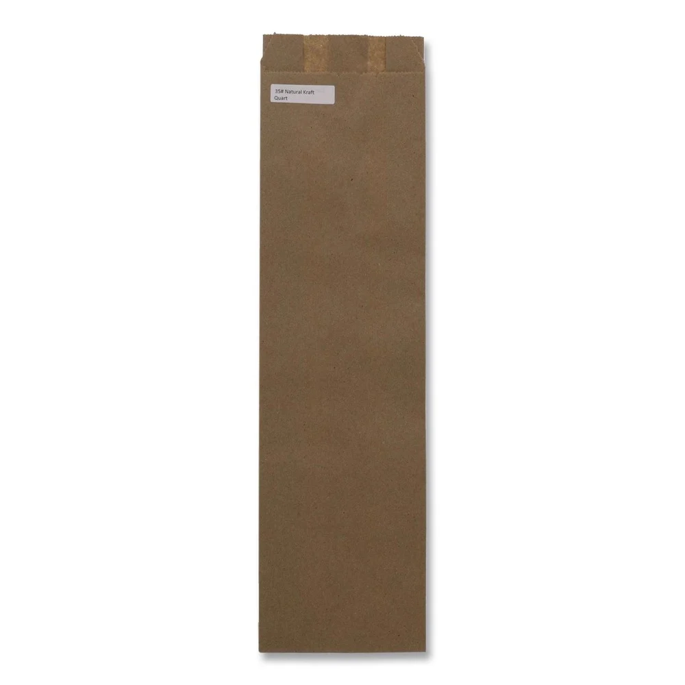 Ross & Wallace Paper Products 4.5 in. x 2.5 in. x 16 in. 35# Basis Weight Merchandise Size Grocery Paper Bags - Brown (500/Bundle)