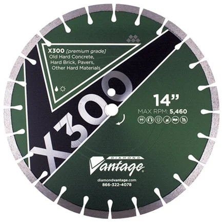 Diamond Vantage X300 SERIES 16 x .125 x 1/20mm Hard Material, Premium Grade, Segmented Blade