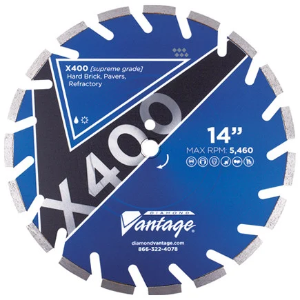 Diamond Vantage X400 REFRACTORY SERIES 12 x .110 x 1/20mm Hard Material, Supreme Grade, Segmented Blade