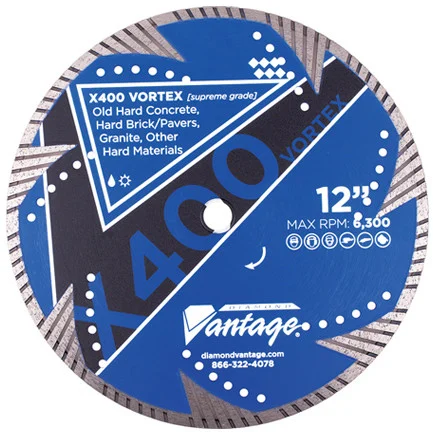 Diamond Vantage X400 VORTEX SERIES 14 x .125 x 20mm Hard Material, Supreme Grade, Turbo Rim Blade