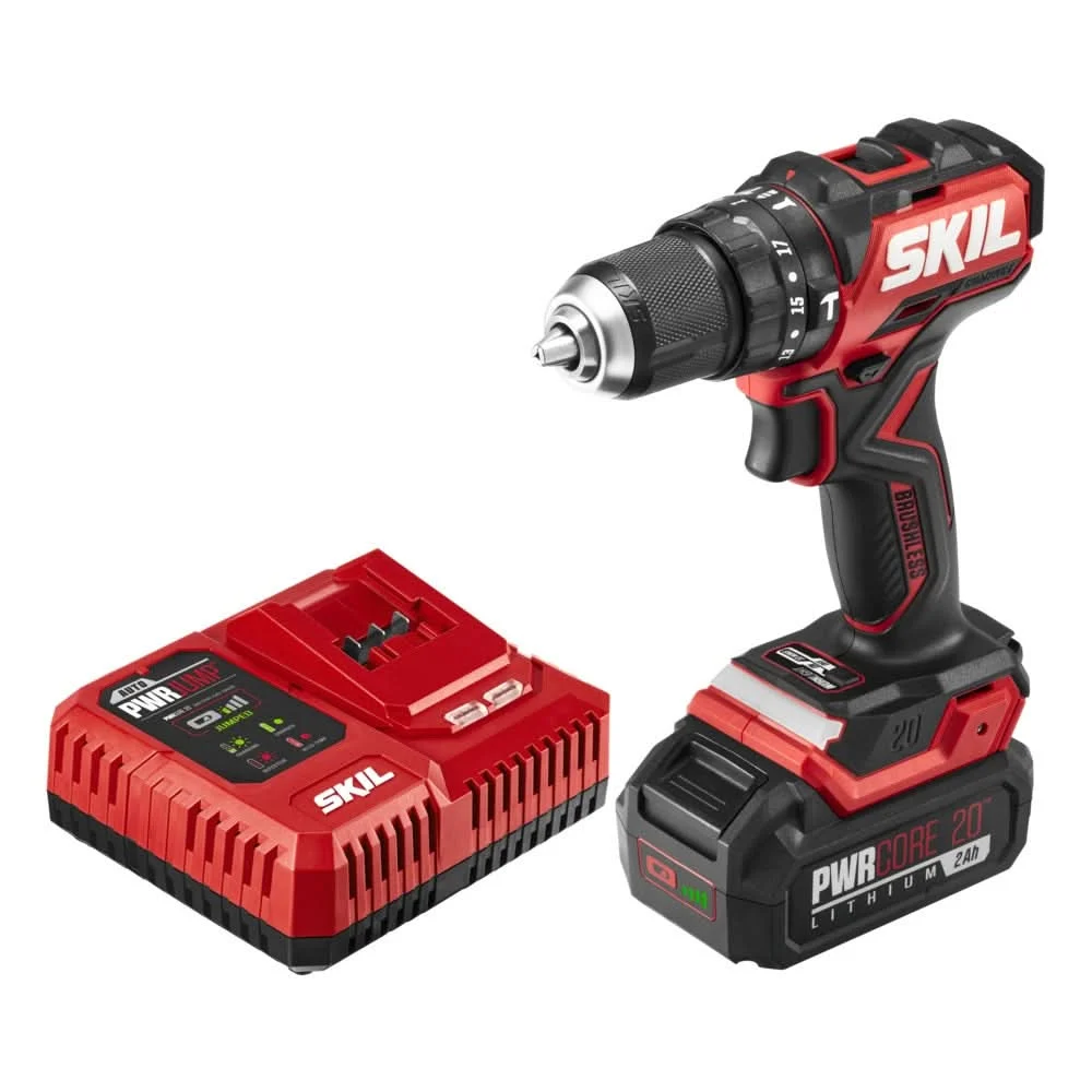 SKIL PWR CORE 20 Brushless 20V 1/2 IN. Compact Hammer Drill Kit