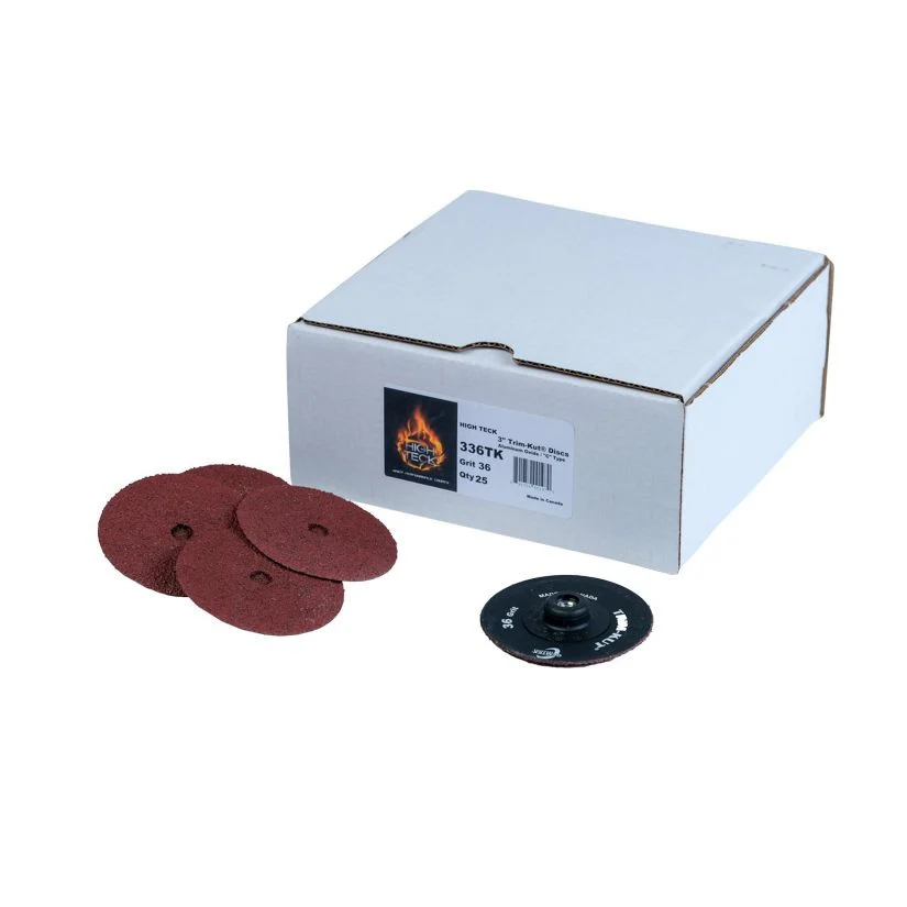 High Teck? Trim-Kut? 336TK R-Style Disc, 3 in Dia, 36 Grit, Aluminum Oxide, Polymer Backing