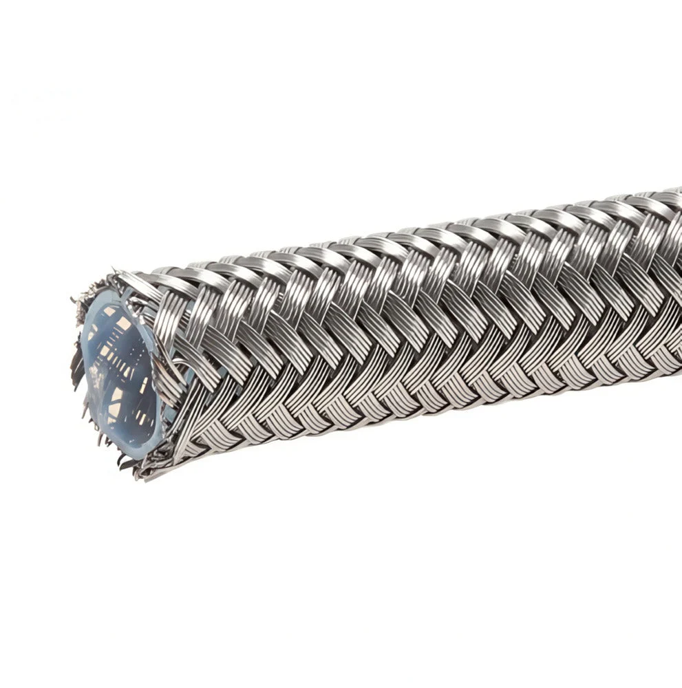 Teflon chemical resistant hose with steel braiding 16.4 mm (ID) 1 m