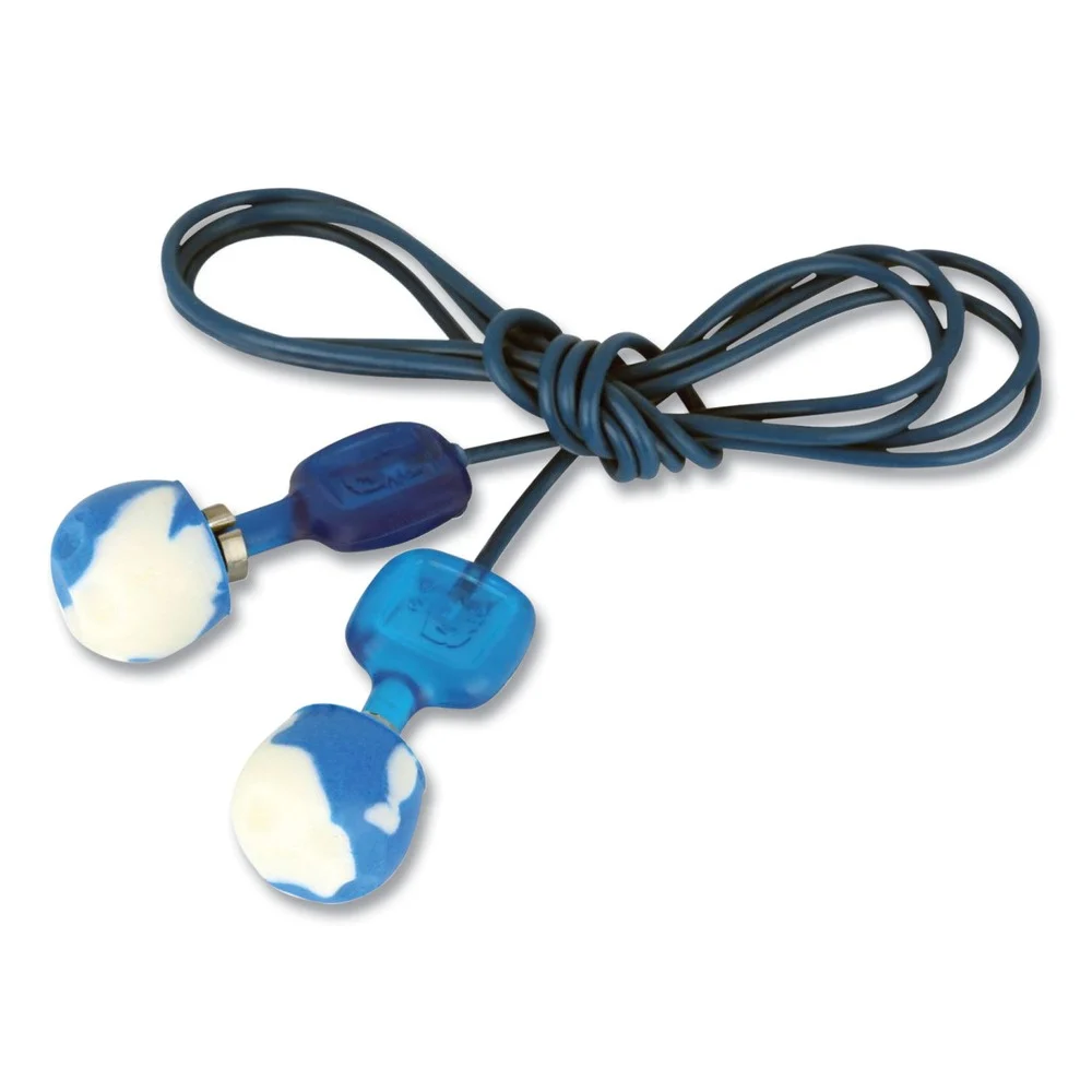 Howard Leight by Honeywell TrustFit Trak 29 dB NRR Detectable Reusable Corded Foam Earplugs - One Size Fits Most Blue (1000/Carton)