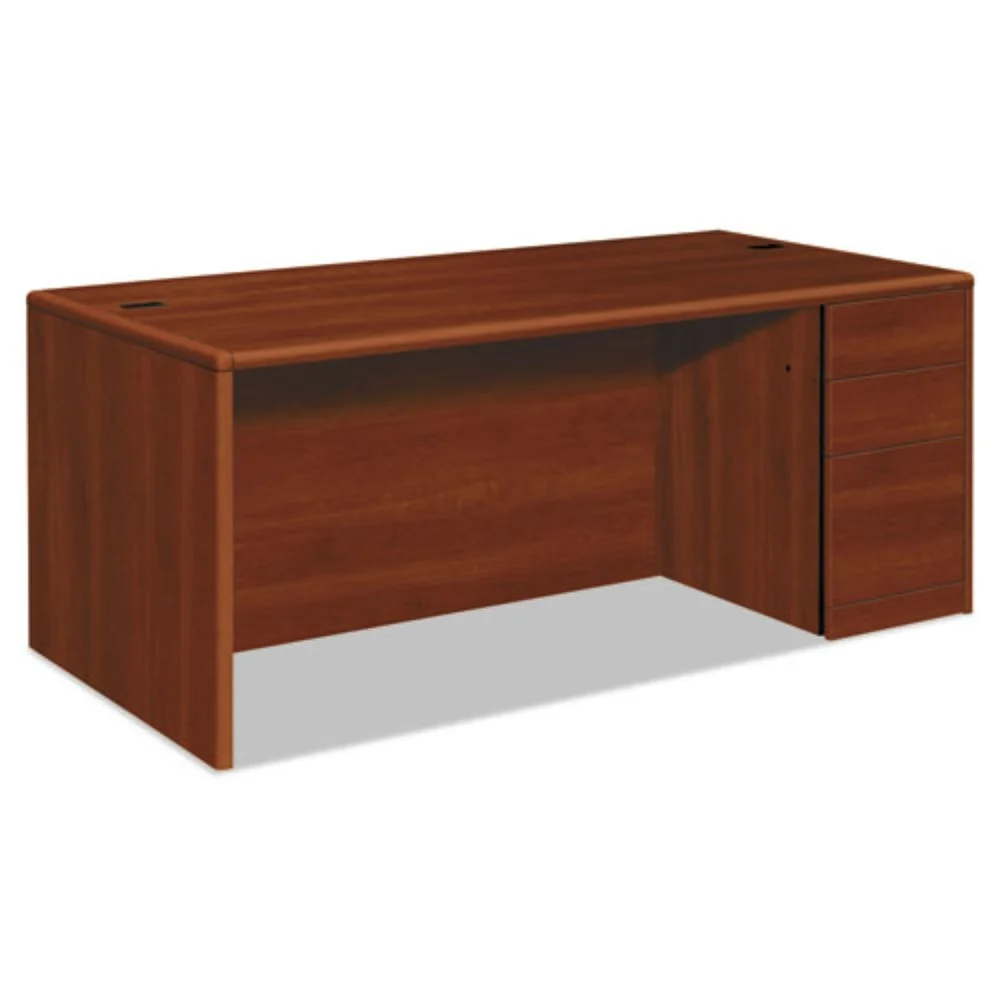 HON 10700 Series 72 in. x 36 in. x 29.5 in. Single Full-Height Right Pedestal Desk - Cognac